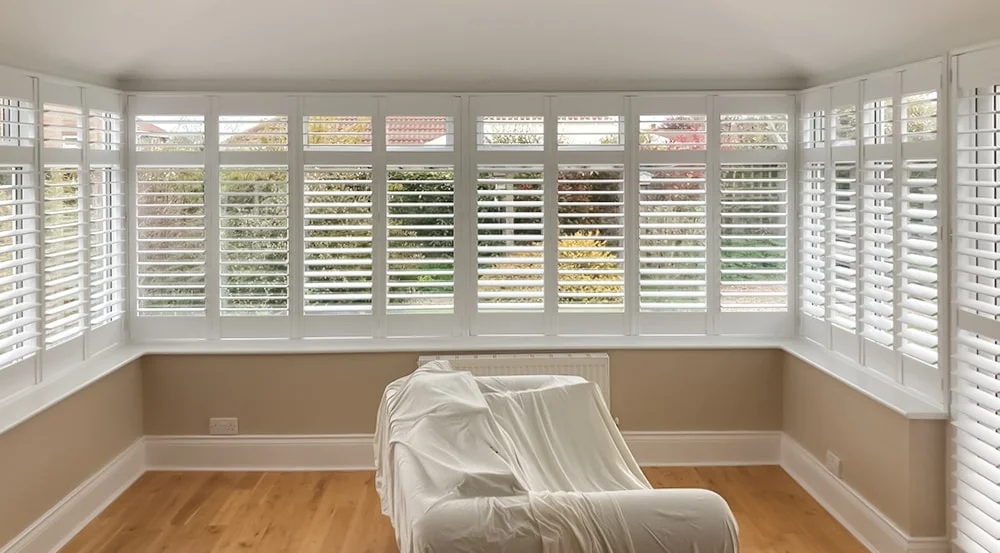 Conservatory wooden shutters